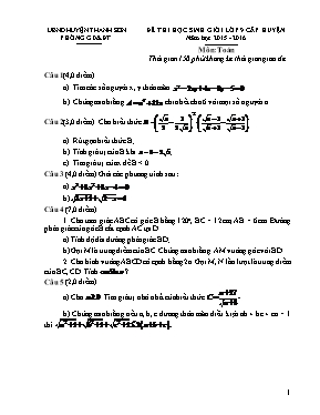 Đề thi học sinh giỏi lớp 9 cấp huyện Thanh Sơn năm học 2015 - 2016 môn Toán